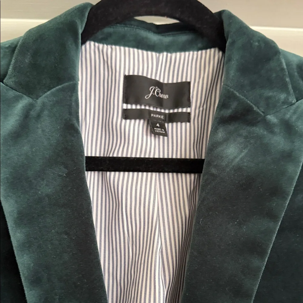 J. Crew Dark Green Velvet Blazer - Picture 4 of 5
